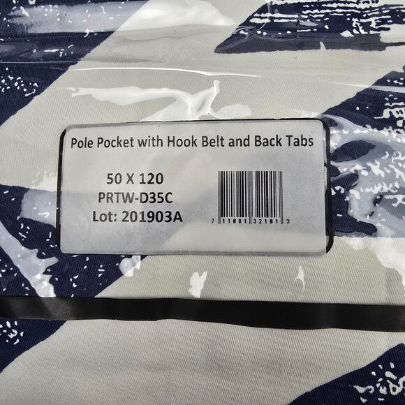 2 pc Exclusive Fabrics & Furnishings 50"x120” Triad Indigo Drapes Curtain Panels - Picture 3 of 7